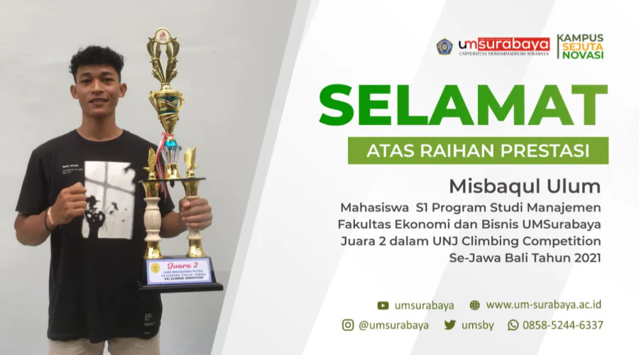Gambar Berita FEB UM Surabaya Students Win Champion in the Java-Bali Climbing Competition